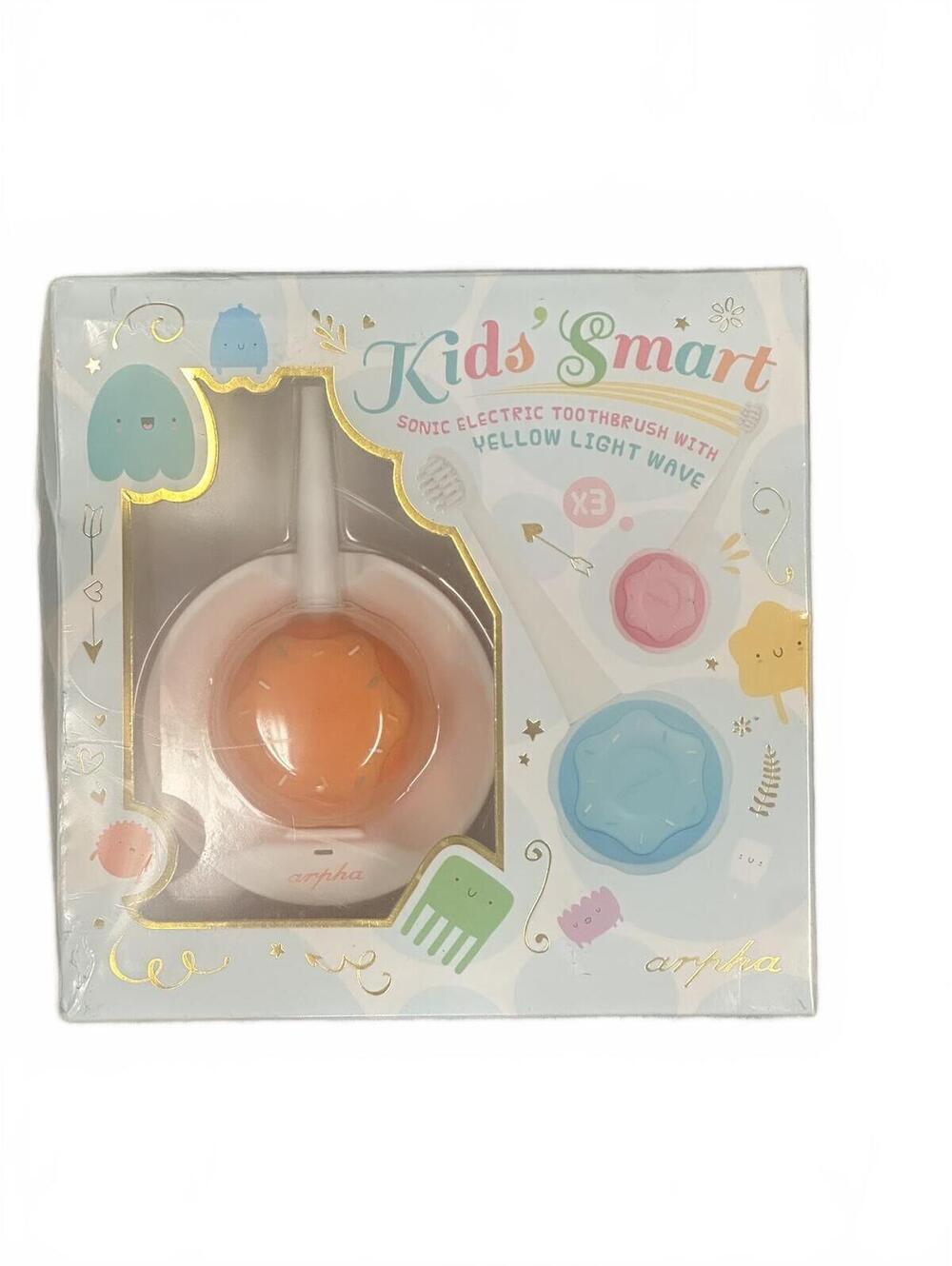 2/$20 Arpha Kids’ Smart Sonic Electric Toothbrush Yellow Light Wave Orange | NIB